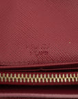 Prada Pink Saffiano Leather Long Wallet 