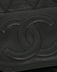 Chanel Lamb Skin Quilted Black Camera Crossbody Bag 