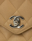 Chanel Caviar Skin One Shoulder Quilted Shoulder Bag Silver Fittings 