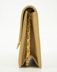 Chanel Lamb Skin Beige Single Flap Gold Hardware Shoulder Bag-