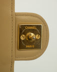 Chanel Lamb Skin Beige Single Flap Gold Hardware Shoulder Bag-