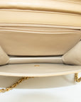 Chanel Lamb Skin Beige Single Flap Gold Hardware Shoulder Bag-