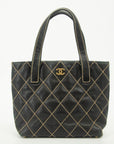 Chanel Black Wild Stitch Quilted Handbag Small 