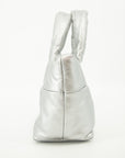 Chanel Grey Metallic Lambskin Quilted Small Coco Cocoon Reversible Tote Light Grey -