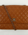 Chanel Matelasse Single Flap 30 Silver Chain Brown Caviar Skin 19 Series  