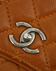 Chanel Matelasse Single Flap 30 Silver Chain Brown Caviar Skin 19 Series  