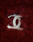 Chanel CC Burgundy Lapin Rabbit Fur Chain Tote Bag 6 Series  