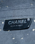 Chanel Perforated Caviar Skin Leather Tote Bag Blue 23 Series 