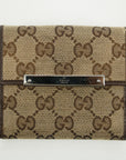 Gucci Brown GG Canvas x Leather Compact Wallet 