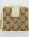 Gucci Brown GG Canvas Double Hook Compact Wallet  