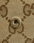 Gucci Brown GG Canvas Double Hook Compact Wallet  