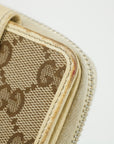 Gucci Brown GG Canvas Double Hook Compact Wallet  