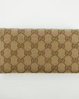 Gucci Brown Lovely Heart GG Canvas Long Wallet  