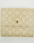 Louis Vuitton Beige Monogram Minilan Porte Monnaie Billet Credit Compact Wallet 