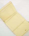 Christian Dior Cream Lady Dior Cannage Patent Leather Compact Wallet  