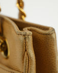 Chanel Brown Caviar Skin CC Shoulder Bag Gold Hardware  