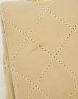 Chanel Lambskin Double Flap 23 Beige 24k Gold Turn Lock Shoulder Bag  