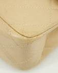 Chanel Lambskin Double Flap 23 Beige 24k Gold Turn Lock Shoulder Bag  