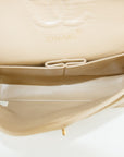 Chanel Lambskin Double Flap 23 Beige 24k Gold Turn Lock Shoulder Bag  