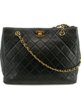 Chanel Matlasse Turnlock Coco Mark Lambskin Timless Classic Tote Bag 