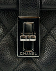 Chanel Matlasse Caviar Skin Black Quilted Shoulder Bag 10 Series - 2681