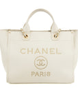 Chanel Caviar Skin Studded Deauville MM 2way Tote Bag 26 Series - 