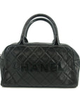 Chanel Caviar Skin Logo Matlasse Mini Bowling Bag 6 Series 