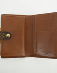 Louis Vuitton Monogram Canvas Kisslock Wallet Brown 