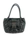 Chanel Black Calfskin Sloane Square Tote 3D Quilted Tote Bag  