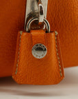 Prada Beige / Orange Canvas &amp; Leather Boston Bowler Bag  