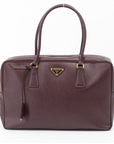 Prada Galleria Saffiano Lux Bowler Bag Purple Handbag