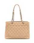 Chanel GST Caviar Skin Chain Tote Bag Beige Silver Fittings 12735921