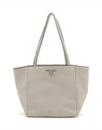 Prada Vitello Phenix Leather Tote Bag Bianco