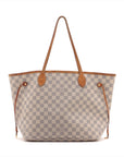 Louis Vuitton Damier Azur Neverfull MM Tote Bag