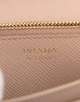 Prada Saffiano Lux Chain Wallet Beige 1BP005 