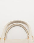 Prada Saffiano Lux Small White Galleria Double Zip Tote Bag 