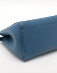 Fendi Mini Peek-a-boo Leather 2 Way Handbag Blue 8BN244 -