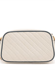 Gucci GG Marmont Small Diagonal Leather Chain Crossbody Bag White 