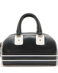 Christian Dior Dior Vibe Zip Bowling Bag Black/White Leather 2 Way  