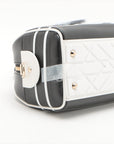 Christian Dior Dior Vibe Zip Bowling Bag Black/White Leather 2 Way  