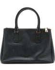 Prada Saffiano Galleria 2 Way Medium Handbag Black