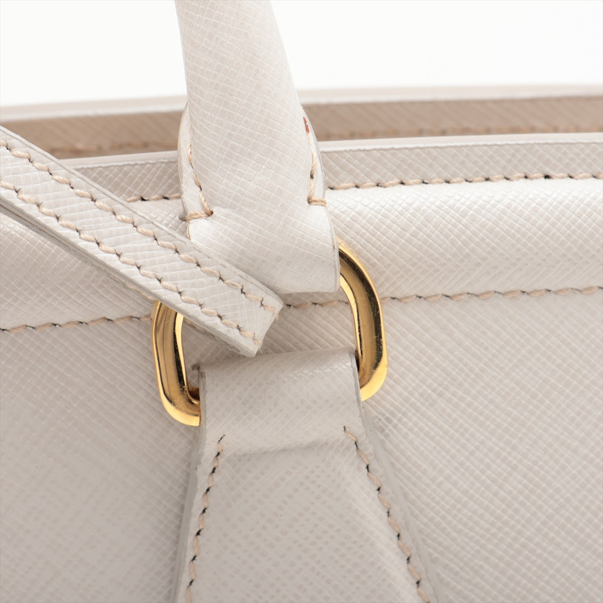 Prada Saffiano Lux Leather Hand bag Ivory