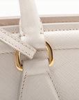 Prada Saffiano Lux Leather Hand bag Ivory