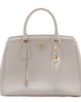 Prada Saffiano Lux Leather Hand bag Ivory