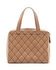 Chanel Wild Stitch Leather Tote Bag Beige Gold Fittings