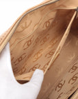 Chanel Wild Stitch Leather Tote Bag Beige Gold Fittings