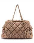 Chanel Bubble Quilt Lambskin Chain Shoulder Bag Beige Gold Metal Fittings 12 Series  