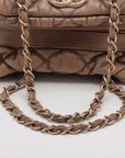 Chanel Bubble Quilt Lambskin Chain Shoulder Bag Beige Gold Metal Fittings 12 Series  