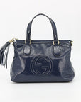 Gucci Navy Soho Patent Leather Bag