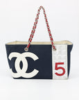 Chanel No.5 Canvas Red/White/Blue Shopper Tote